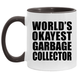 World's Okayest Garbage Collector - 11oz Accent Mug Black