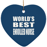World's Best Enrolled Nurse - Heart Ornament