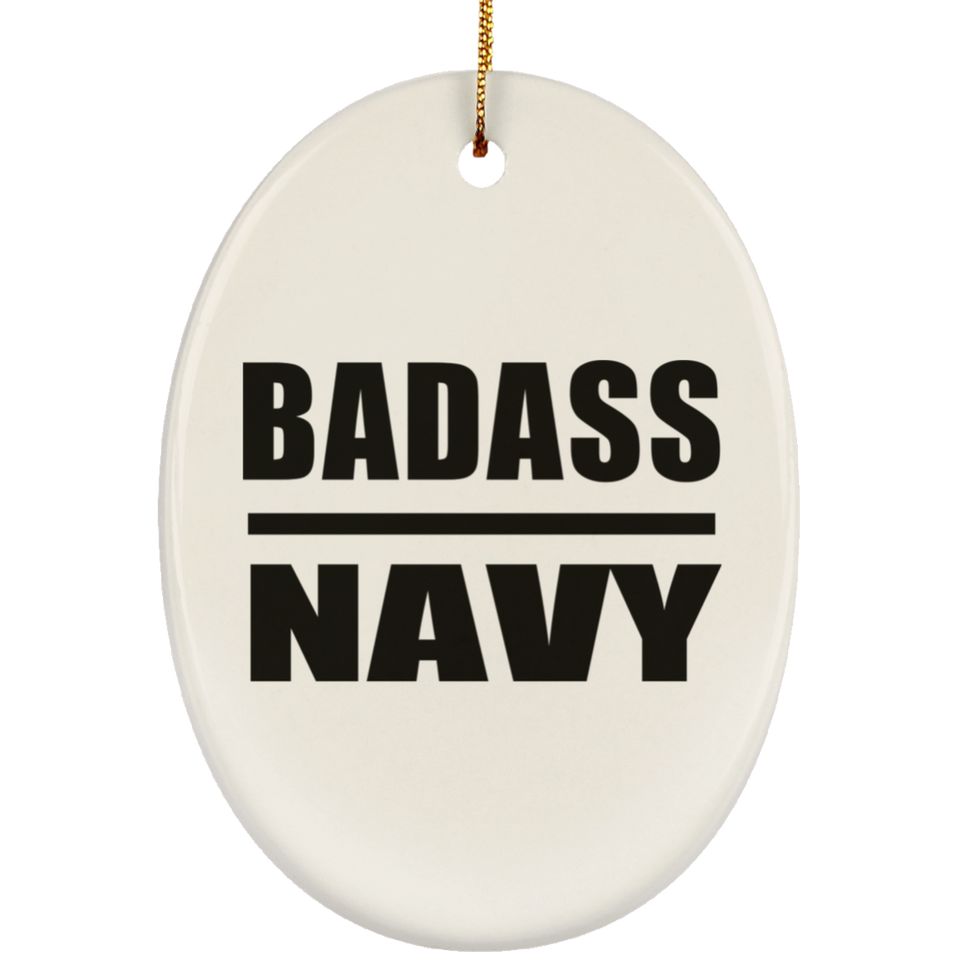Badass Navy - Oval Ornament