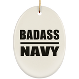 Badass Navy - Oval Ornament