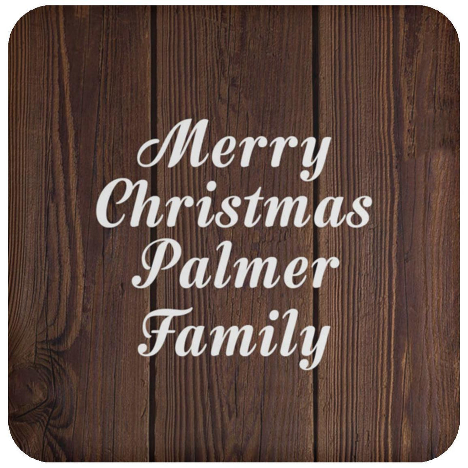 Merry Christmas Palmer Family - Drink Coaster D
