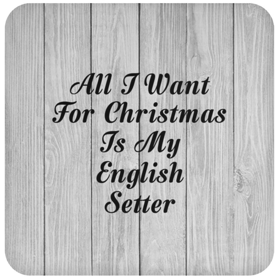 All I Want For Christmas Is My English Setter - Drink Coaster F