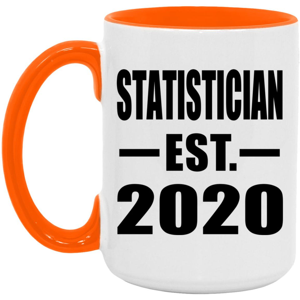 Statistician Established EST. 2020 - 15oz Accent Mug Orange
