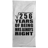 16th Anniversary Square Root of 256 Years Mrs Always Right - Hand Towel