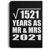 39th Anniversary Square Root of 1521 Years As Mr & Mrs 2021 - Canvas Portrait