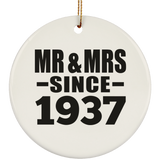 87th Anniversary Mr & Mrs Since 1937 - Circle Ornament