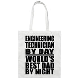 Engineering Technician By Day World's Best Dad By Night - Tote Bag White