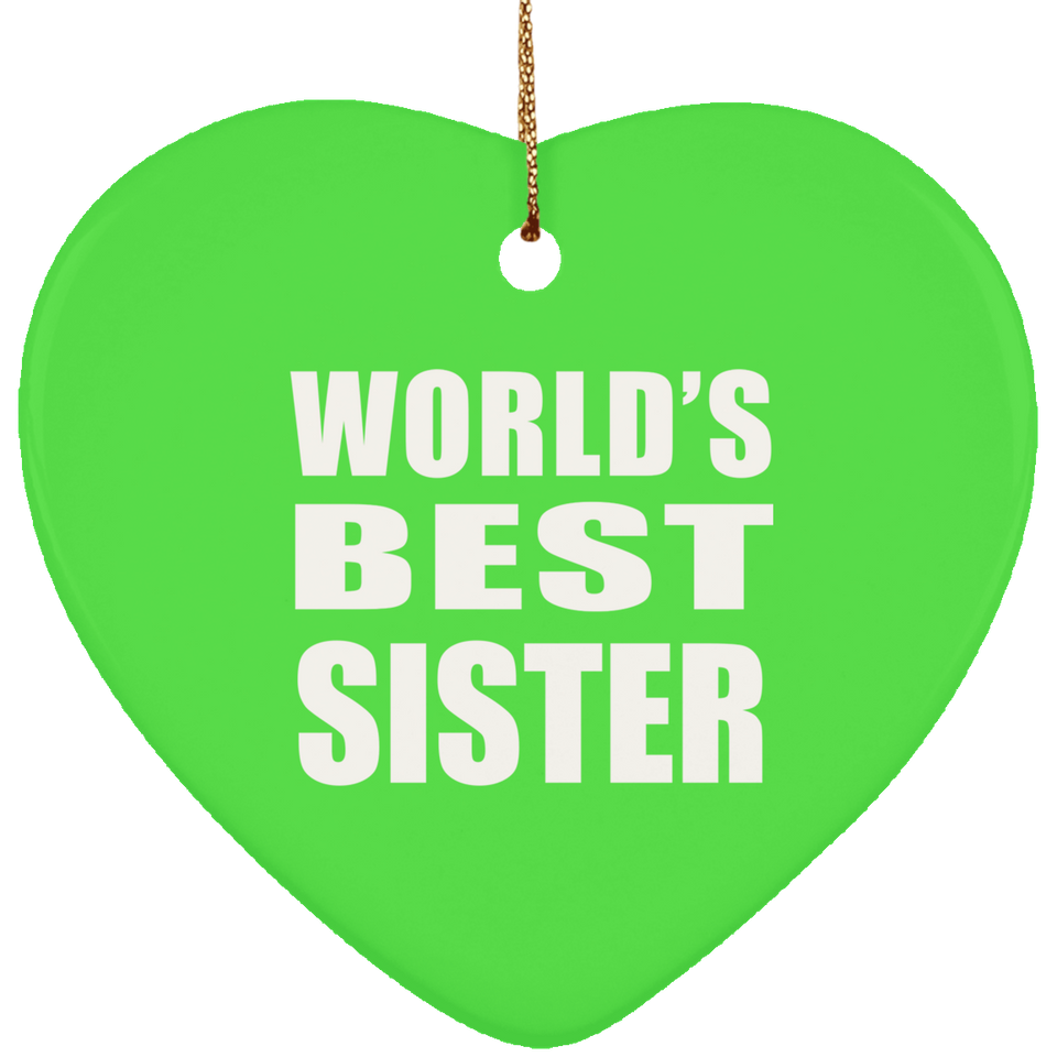 World's Best Sister - Heart Ornament