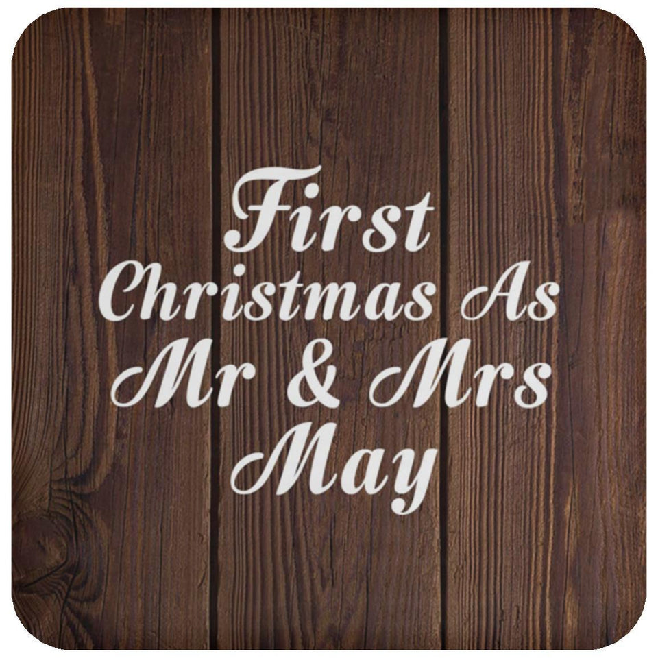 First Christmas As Mr & Mrs May - Drink Coaster D
