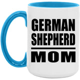 German Shepherd Mom - 15oz Accent Mug Blue