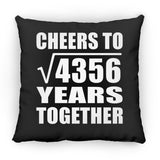 66th Anniversary Cheers To Square Root of 4356 Years Together - Throw Pillow Black