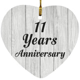 11th Anniversary 11 Years Anniversary - Heart Ornament F