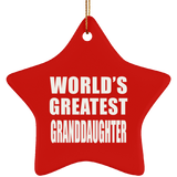 World's Greatest Granddaughter - Star Ornament