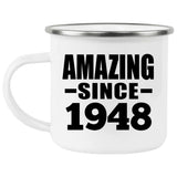 76th Birthday Amazing Since 1948 - 12oz Camping Mug