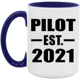 Pilot Established EST. 2021 - 15oz Accent Mug Purple
