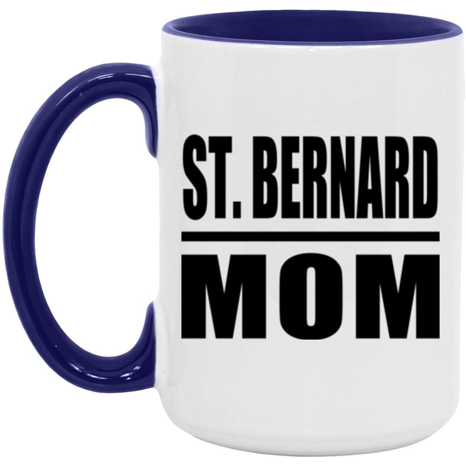 St. Bernard Mom - 15oz Accent Mug Purple