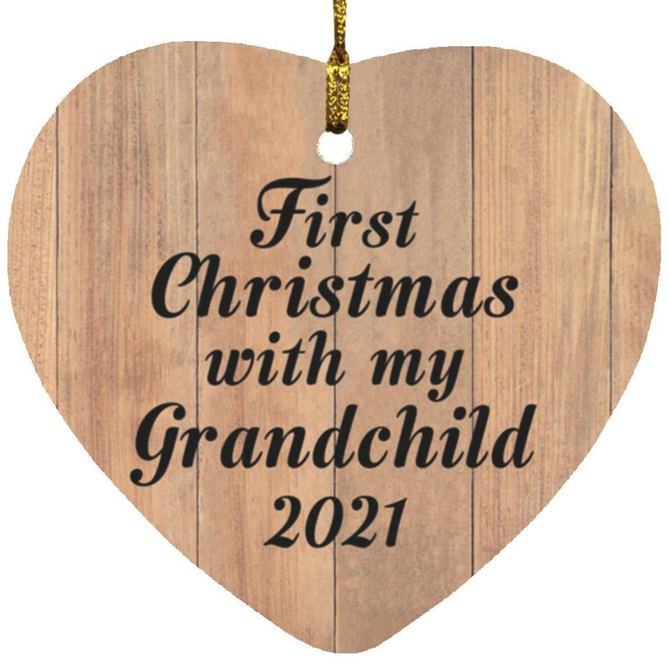 First Christmas With My Grandchild 2021 - Heart Ornament C