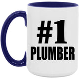 Number One #1 Plumber - 15oz Accent Mug Purple