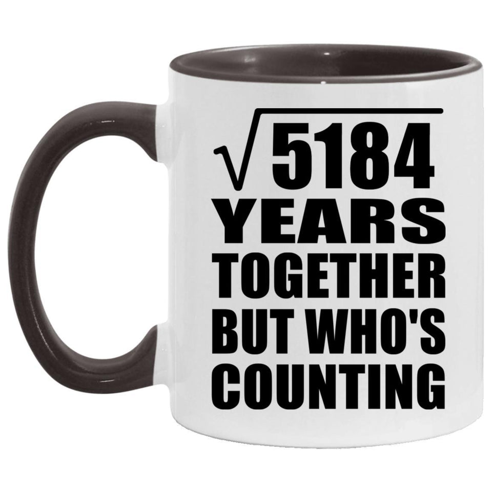 72nd Anniversary Square Root of 5184 Years Who's Counting - 11oz Accent Mug Black