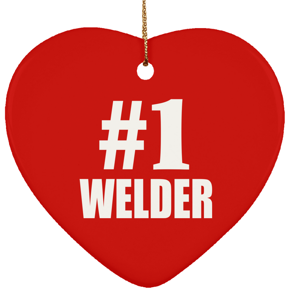 Number One #1 Welder - Heart Ornament