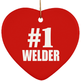 Number One #1 Welder - Heart Ornament