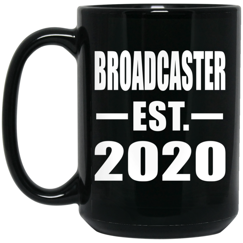 Broadcaster Established EST. 2020 - 15oz Coffee Mug Black