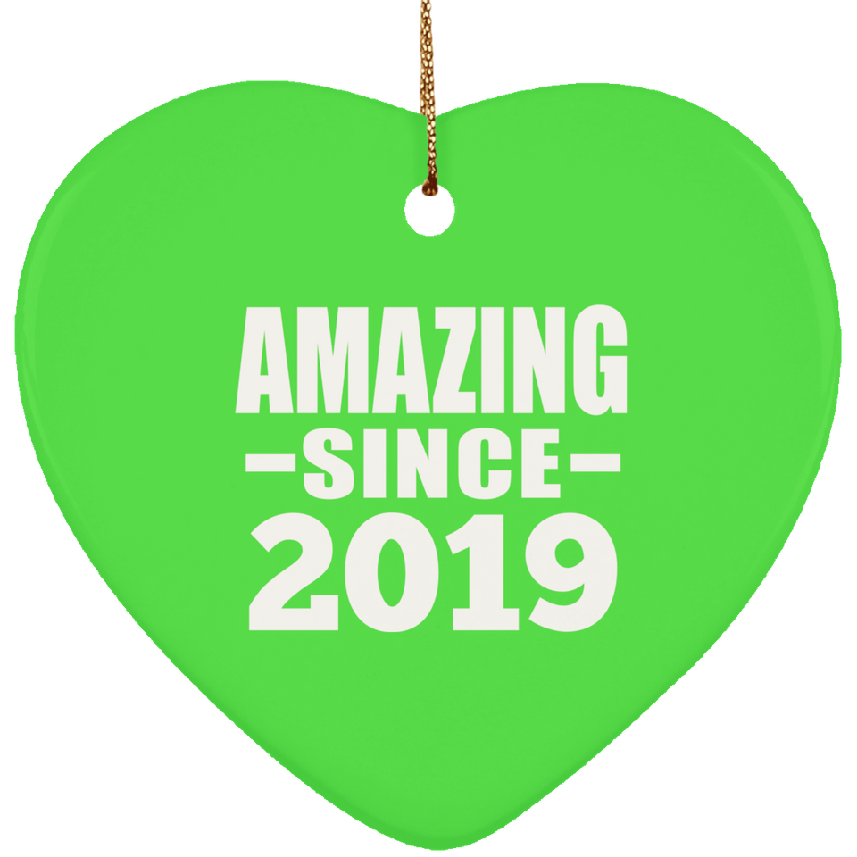 5th Birthday Amazing Since 2019 - Heart Ornament