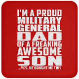 Proud Military General Dad Of Awesome Son - Drink Coaster