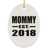 Mommy Established EST. 2018 - Oval Ornament