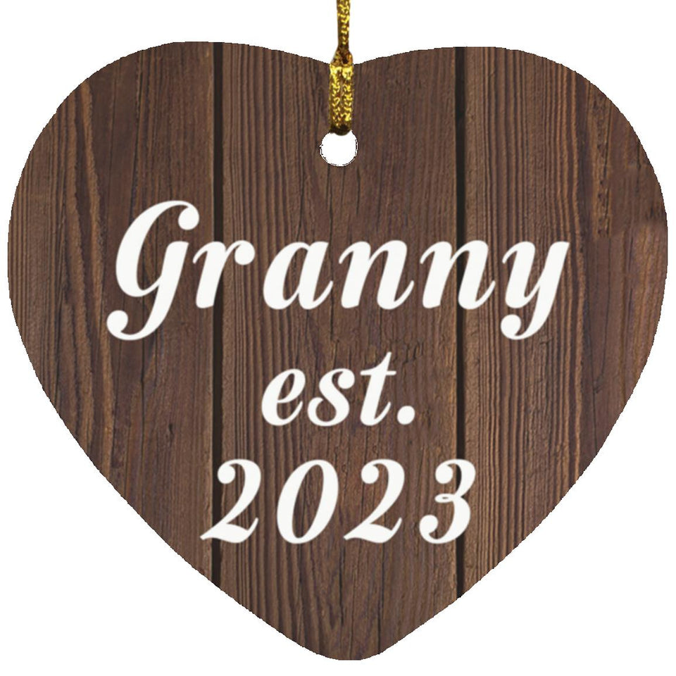 Granny Established EST. 2023 - Heart Ornament D