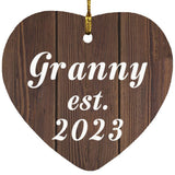 Granny Established EST. 2023 - Heart Ornament D