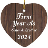 First Year As Sister & Brother 2024 - Heart Ornament D