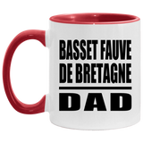Basset Fauve De Bretagne Dad - 11oz Accent Mug Red