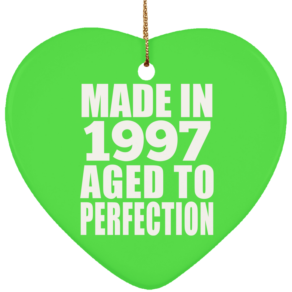 27th Birthday Made In 1997 Aged to Perfection - Heart Ornament