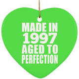 27th Birthday Made In 1997 Aged to Perfection - Heart Ornament