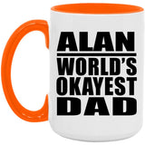 Alan World's Okayest Dad - 15oz Accent Mug Orange