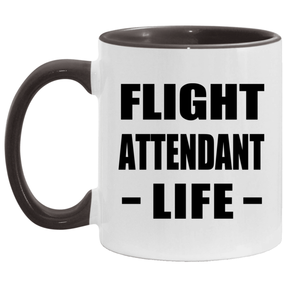Flight Attendant Life - 11oz Accent Mug Black