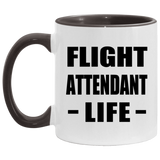 Flight Attendant Life - 11oz Accent Mug Black