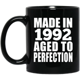 32nd Birthday Made In 1992 Aged to Perfection - 11 Oz Coffee Mug Black