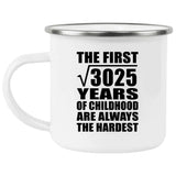 55th Birthday Square Root of 3025 Years of Childhood - 12oz Camping Mug