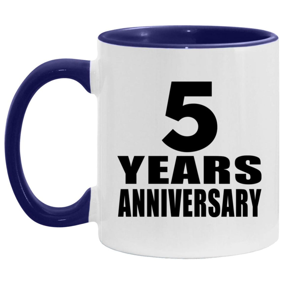 5th Anniversary 5 Years - 11oz Accent Mug Purple