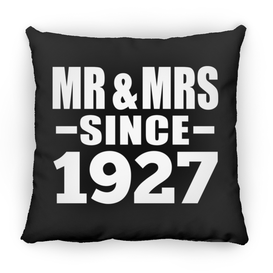 97th Anniversary Mr & Mrs Since 1927 - Throw Pillow Black