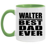 Walter Best Dad Ever - 11oz Accent Mug Green