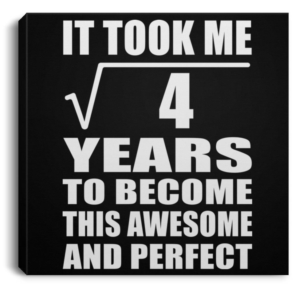 2nd Birthday Took Square Root of 4 Years To Awesome - Canvas Square
