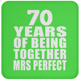 70th Anniversary 70 Years Of Being Mrs Perfect - Drink Coaster