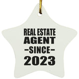 Real Estate Agent Since 2023 - Star Ornament