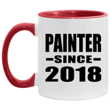 Painter Since 2018 - 11oz Accent Mug Red