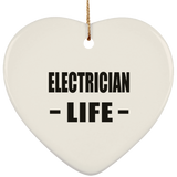 Electrician Life - Heart Ornament
