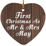 First Christmas As Mr & Mrs May - Heart Ornament D