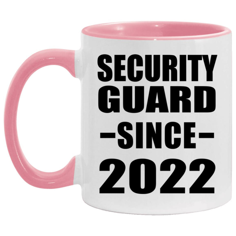 Security Guard Since 2022 - 11oz Accent Mug Pink